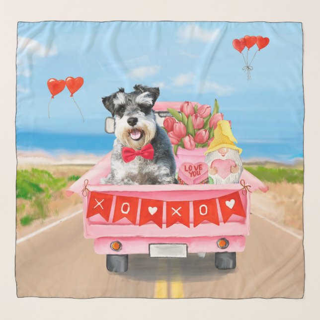 Schnauzer Dog Valentine's Day Truck Scarf (Front)