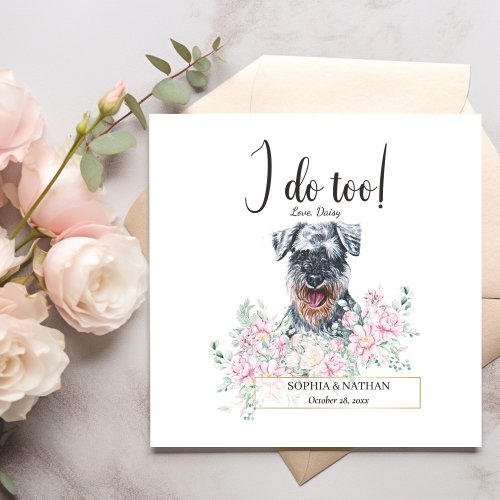 Schnauzer Dog Wedding Cocktail Napkins