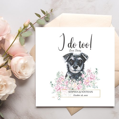 Schnauzer Dog Wedding Cocktail Napkins