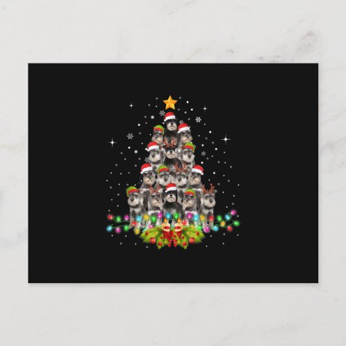 Schnauzer Dogs Tree Christmas Sweater Xmas Pet Announcement Postcard