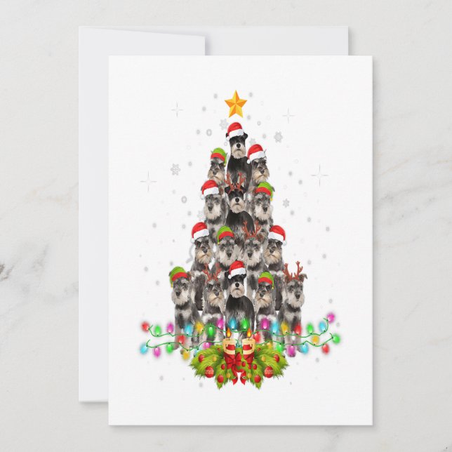 Schnauzer Dogs Tree Christmas Sweater Xmas Pet Holiday Card (Front)