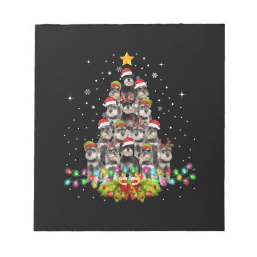 Schnauzer Dogs Tree Christmas Sweater Xmas Pet Notepad