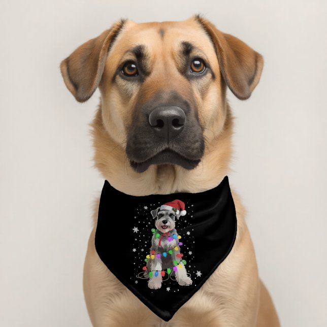 Schnauzer Dogs Tree Christmas Xmas Pet Animal Dog  Bandana Collar (Dog 2)