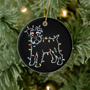 Schnauzer Dogs Tree Christmas Xmas Pet Animal Dog Ceramic Ornament