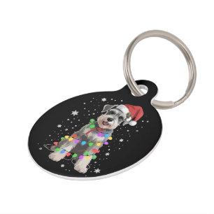 Schnauzer Dogs Tree Christmas Xmas Pet Animal Dog ID Tag