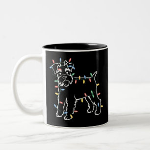 Schnauzer Dogs Tree Christmas Xmas Pet Animal Dog Two-Tone Coffee Mug