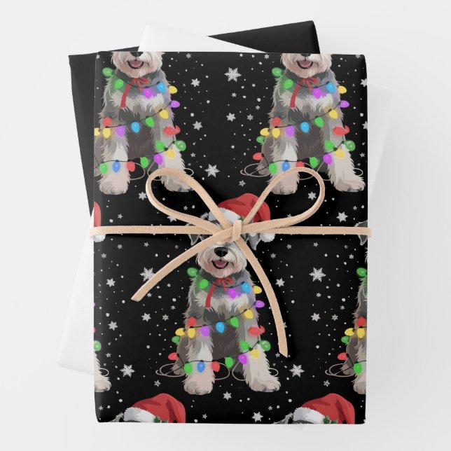 Schnauzer Dogs Tree Christmas Xmas Pet Animal Dog  Wrapping Paper Sheets (In situ)