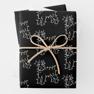 Schnauzer Dogs Tree Christmas Xmas Pet Animal Dog Wrapping Paper Sheets