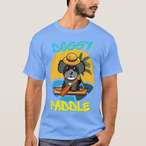 schnauzer doing the doggy paddle on a boat T_Shirt