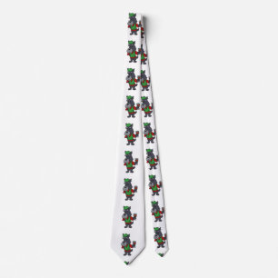 Schnauzer drinking a juice choose back color neck tie