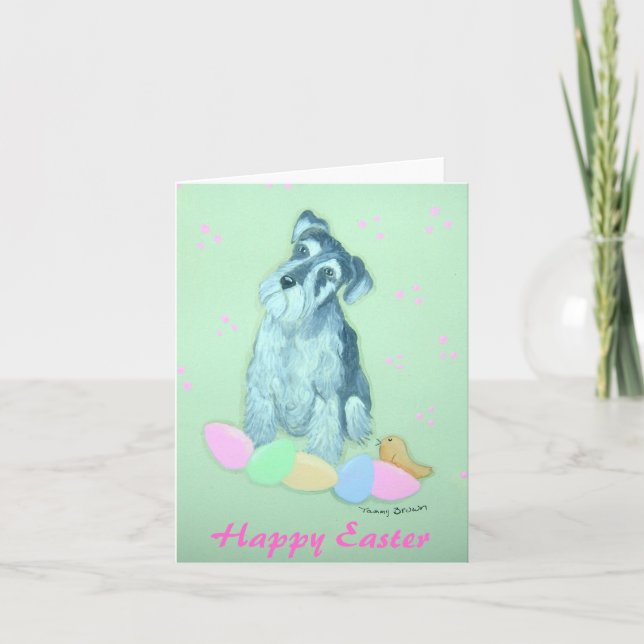 Schnauzer Easter Notecard (Front)