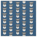 Schnauzer faces dog navy blue fabric