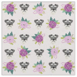 schnauzer faces lavender florals fabric