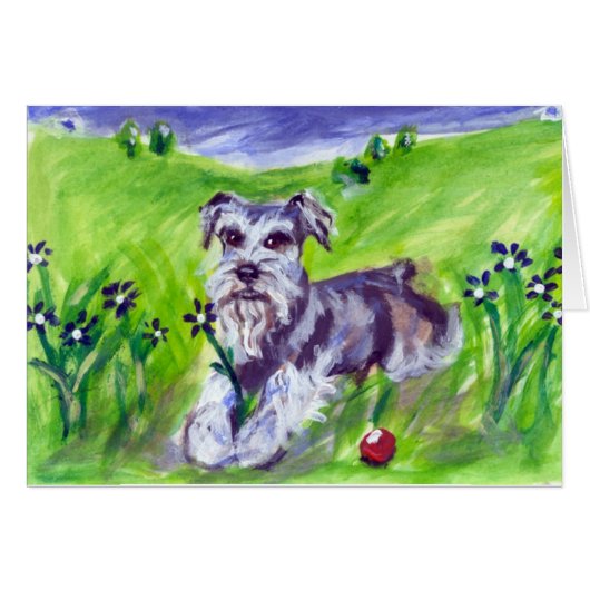 Schnauzer flower eater cards (Front Horizontal)
