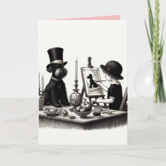 Schnauzer Folded Greeting Card