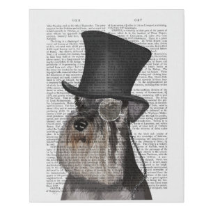 Schnauzer, Formal Hound and Hat Faux Canvas Print