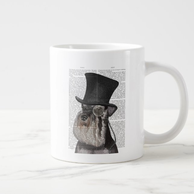 Schnauzer, Formal Hound and Hat Giant Coffee Mug (Right)