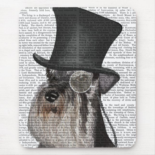 Schnauzer, Formal Hound and Hat Mouse Pad (Front)