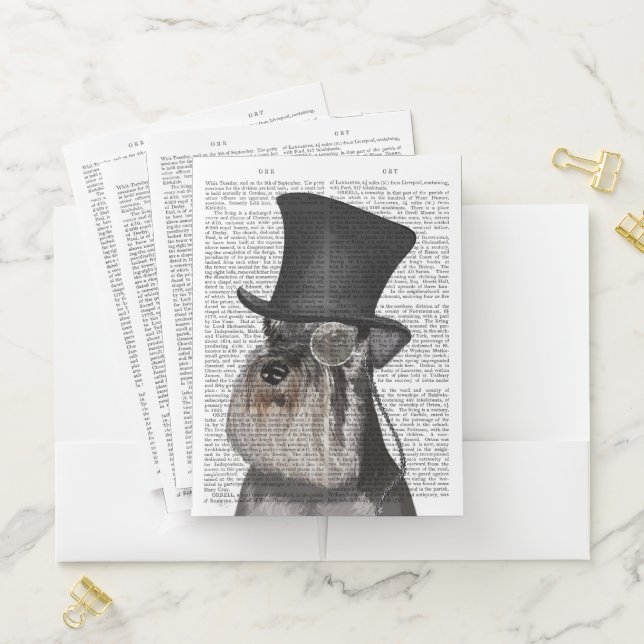 Schnauzer, Formal Hound and Hat Pocket Folder (In Situ)