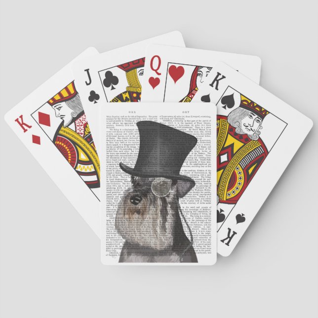 Schnauzer, Formal Hound and Hat Poker Cards (Back)
