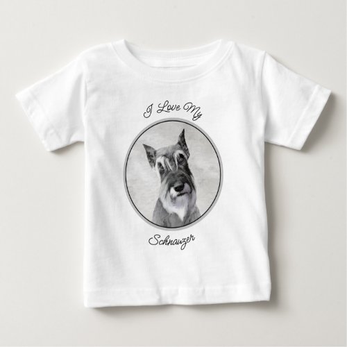 Schnauzer Giant _ Cute Original Dog Art Baby T_Shirt