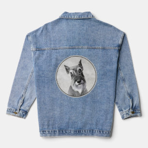 Schnauzer (Giant) - Cute Original Dog Art Denim Jacket