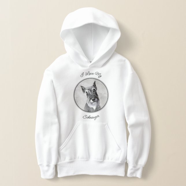 Schnauzer (Giant) - Cute Original Dog Art Hoodie (Laydown)