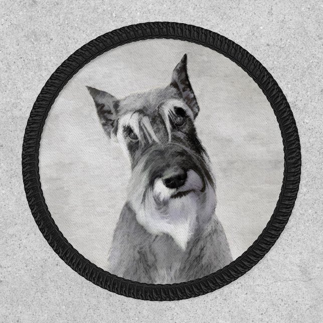 Schnauzer (Giant) - Cute Original Dog Art Patch (Front)