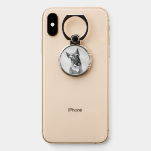 Schnauzer (Giant) - Cute Original Dog Art Phone Ring Stand
