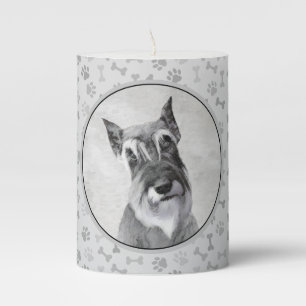 Schnauzer (Giant) - Cute Original Dog Art Pillar Candle