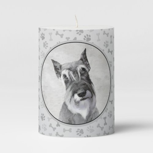 Schnauzer Giant _ Cute Original Dog Art Pillar Candle