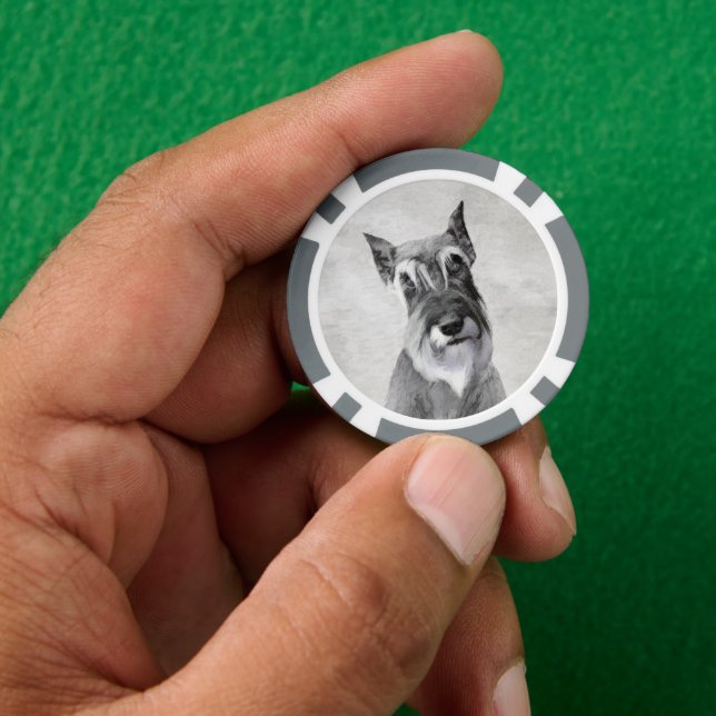 Schnauzer (Giant) - Cute Original Dog Art Poker Chips (Hand)