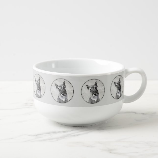 Schnauzer (Giant) - Cute Original Dog Art Soup Mug (Left)