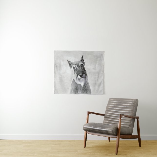 Schnauzer (Giant) - Cute Original Dog Art Tapestry (In Situ (Horizontal))