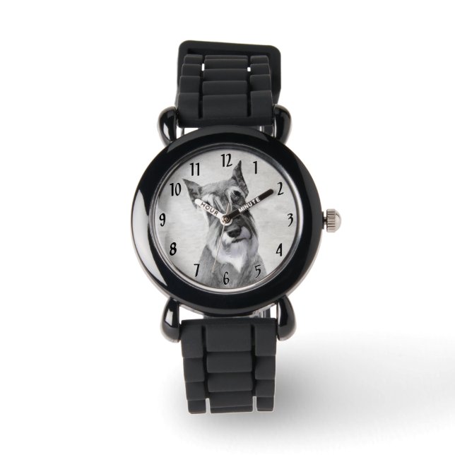 Schnauzer (Giant) - Cute Original Dog Art Watch (Front)