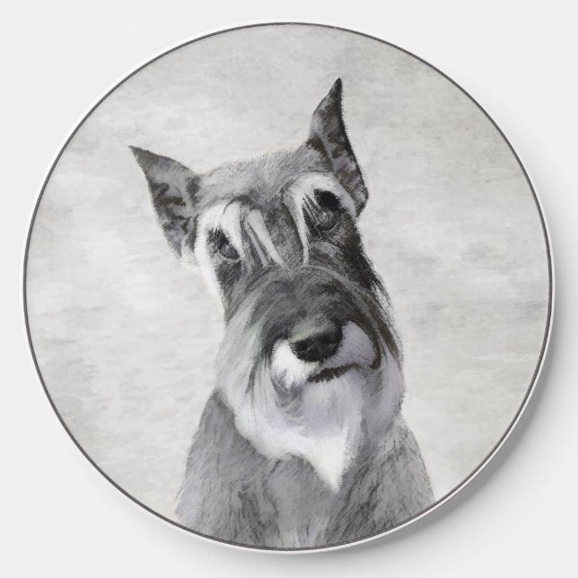 Schnauzer (Giant) - Cute Original Dog Art Wireless Charger (Front)