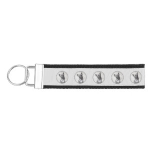 Schnauzer (Giant) - Cute Original Dog Art Wrist Keychain