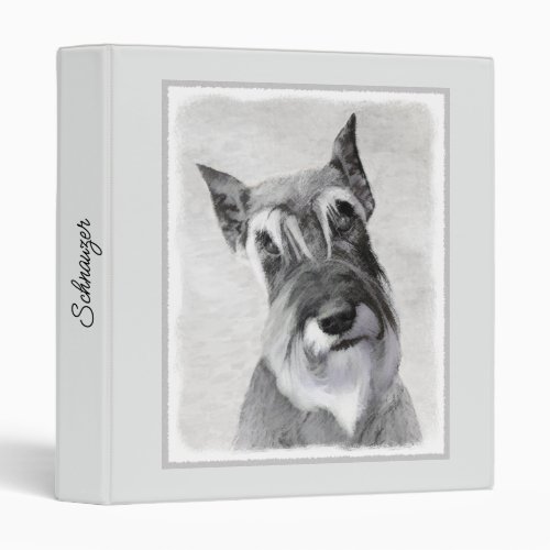 Schnauzer Giant Painting _ Dog Art 3 Ring Binder