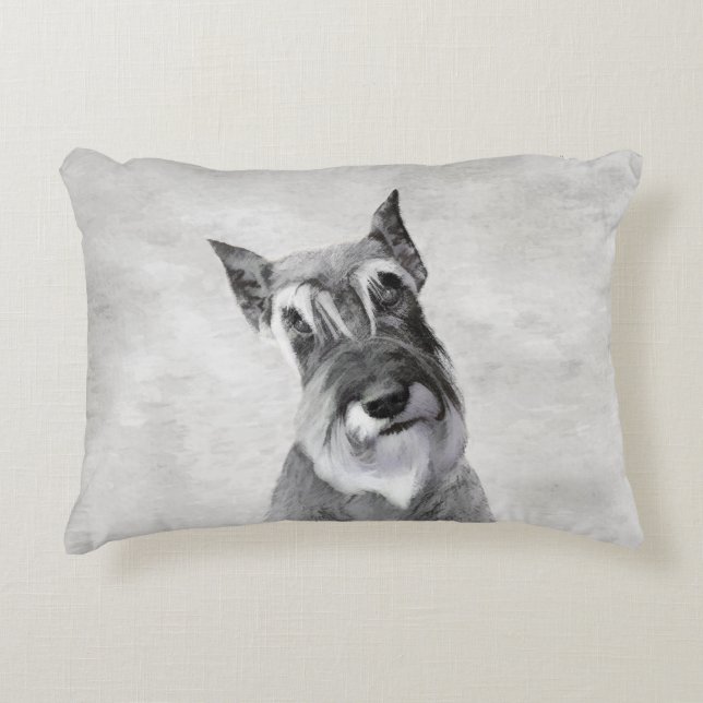 Schnauzer (Giant) Painting - Dog Art Accent Pillow (Front)