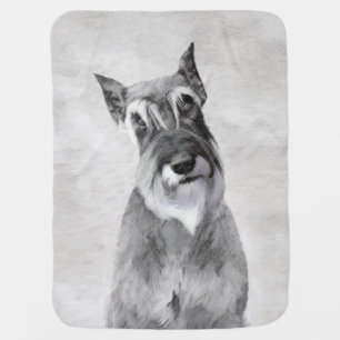 Schnauzer (Giant) Painting - Dog Art Baby Blanket