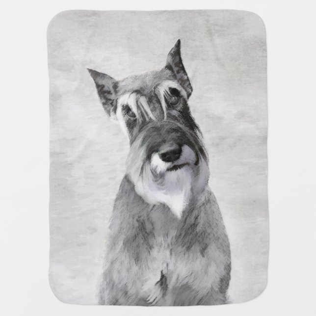 Schnauzer (Giant) Painting - Dog Art Baby Blanket (Front)