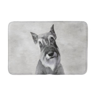 Schnauzer (Giant) Painting - Dog Art Bath Mat