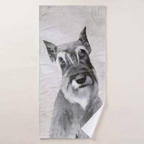 Schnauzer Giant Painting _ Dog Art Bath Towel Set