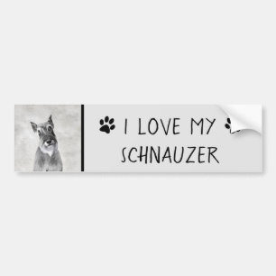 Schnauzer (Giant) Painting - Dog Art Bumper Sticker
