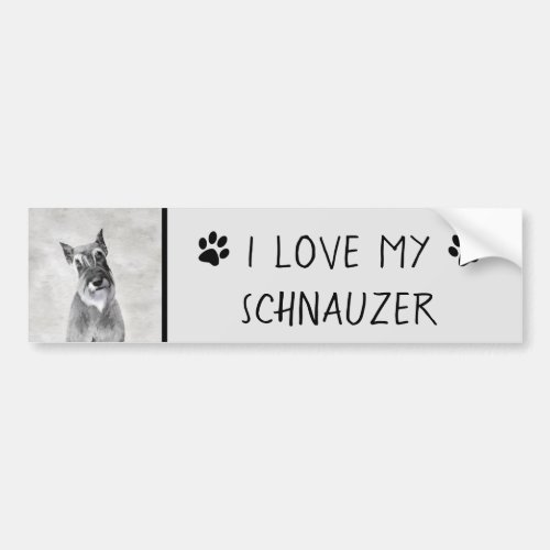 Schnauzer Giant Painting _ Dog Art Bumper Sticker