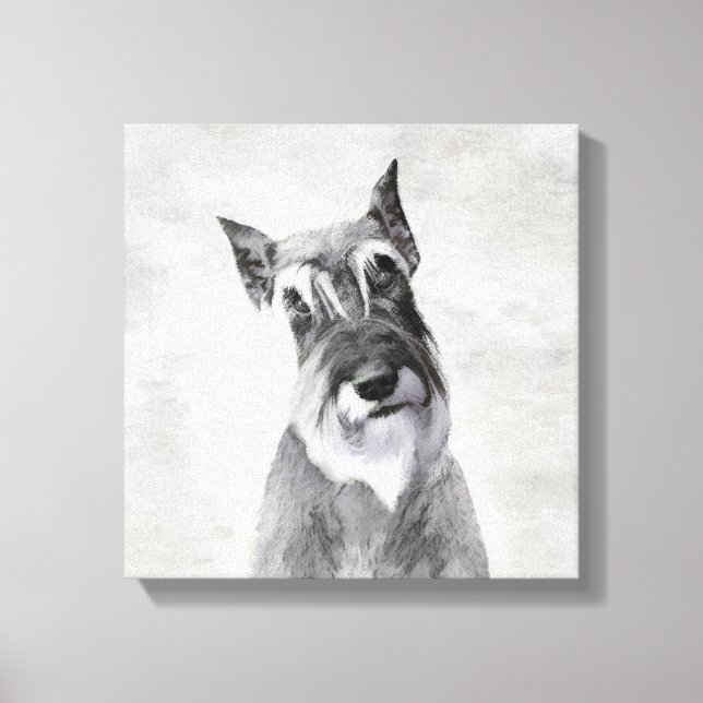 Schnauzer (Giant) Painting - Dog Art Canvas Print (Front)