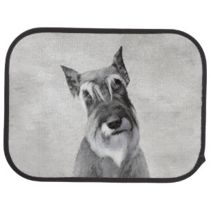 Schnauzer (Giant) Painting - Dog Art Car Floor Mat