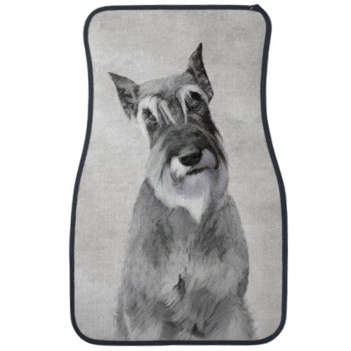 Schnauzer Giant Painting _ Dog Art Car Floor Mat