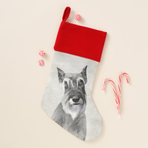 Schnauzer Giant Painting _ Dog Art Christmas Stocking