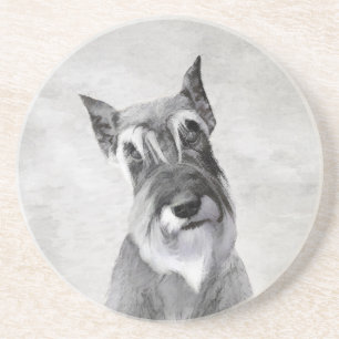 Schnauzer (Giant) Painting - Dog Art Coaster